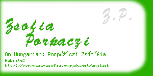 zsofia porpaczi business card